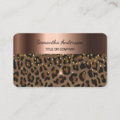 Carte De Visite Luxury Gold Leopard Print QR Code (Devant)