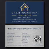 Carte De Visite Luxury Gold Metal Contractor QR Code