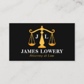 Carte De Visite Luxury Gold Scales of Justice Attorney (Devant)