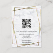 Carte De Visite Luxury Gold White Marble QR code Earring Display (Dos)