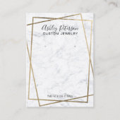 Carte De Visite Luxury Gold White Marble QR code Earring Display (Devant)