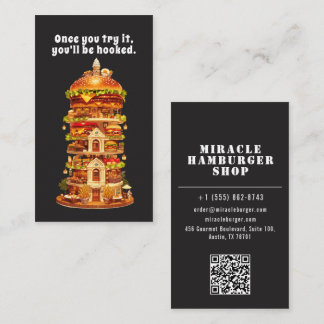 Carte De Visite Luxury Gourmet Burger Shop Black Business Card
