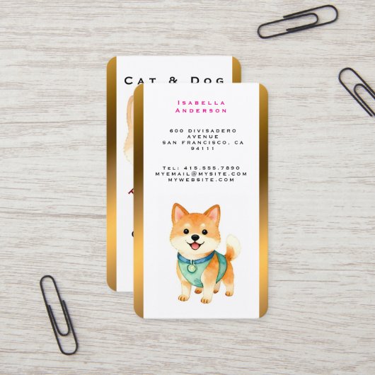 Carte De Visite Luxury Grooming Pet Personalized Trendy Collection (Devant/Arrière en situation)