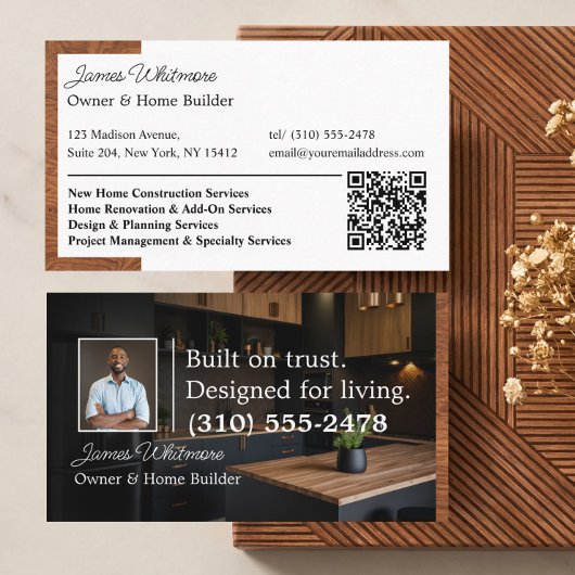 Carte De Visite Luxury Home Renovation Home Builder Photo Qr Code
