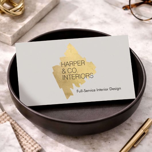 Carte De Visite Luxury Interior Designer Gold Abstract Logo