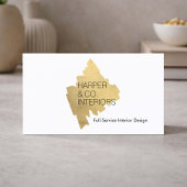 Carte De Visite Luxury Interior Designer Gold Abstract Logo White