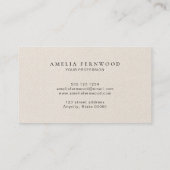 Carte De Visite Luxury Ivory Leather Professional Minimal Custom (Dos)