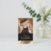 Carte De Visite Luxury Laser Technician Spa Arch Photo Black Gold (Debout devant)