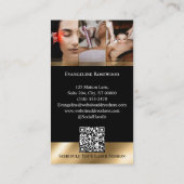 Carte De Visite Luxury Laser Technician Spa Arch Photo Black Gold (Dos)