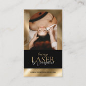 Carte De Visite Luxury Laser Technician Spa Arch Photo Black Gold (Devant)