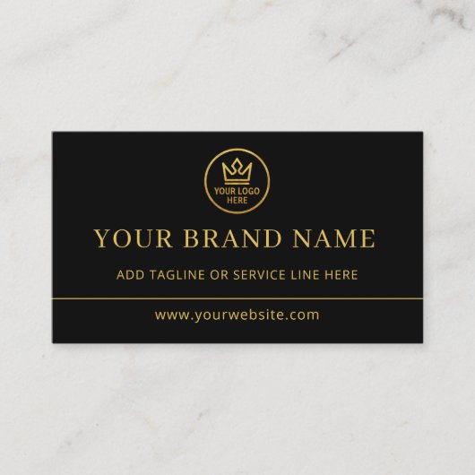 Carte De Visite Luxury Logo Black Gold QR Code (Devant)