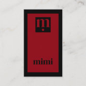 Carte De Visite Luxury minimal initial black and red (Devant)