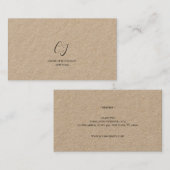 Carte De Visite Luxury Minimal Monogram Black Ivory Chic Stylish (Devant / Derrière)
