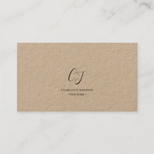 Carte De Visite Luxury Minimal Monogram Black Ivory Chic Stylish (Devant)