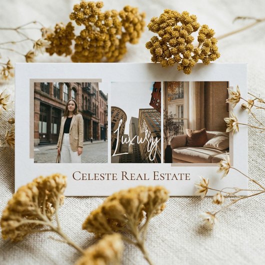 Carte De Visite Luxury Modern Elegant Photo Layout Real Estate 
