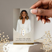 Carte De Visite Luxury Modern Gold Arch Monogram Real Estate Photo