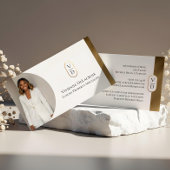 Carte De Visite Luxury Modern Gold Arch Monogram Real Estate Photo