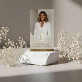 Carte De Visite Luxury Modern Gold Arch Monogram Real Estate Photo