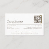 Carte De Visite Luxury Modern Professional Real Estate Agent Photo (Dos)
