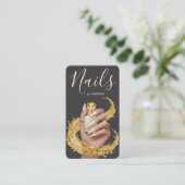 Carte De Visite Luxury Nail Artist Manicurist Cloud Dancer Gold (Debout devant)