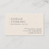 Carte De Visite Luxury Natural Ivory Linen QR Code (Devant)