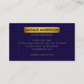 Carte De Visite Luxury Navy Blue Crocodile Texture & Gold (Dos)
