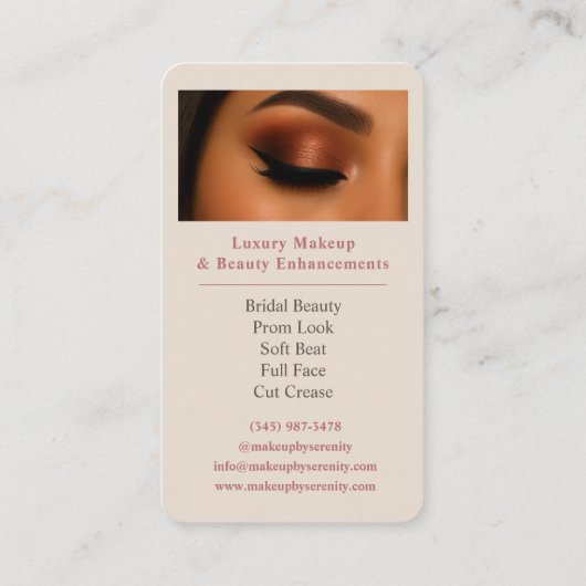 Carte De Visite Luxury Neutral Beige Makeup Artist QR Code Beauty (Dos)