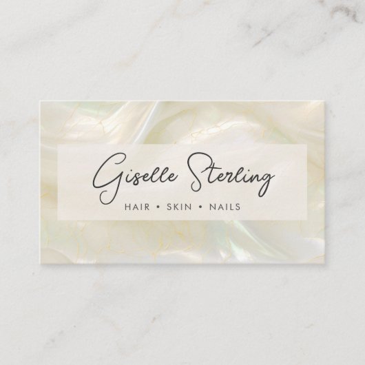 Carte De Visite Luxury Pearl Opal QR Code Professional (Devant)