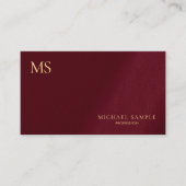 Carte De Visite Luxury Premium Thick Stylish Gold Text Monogram (Devant)