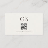 Carte De Visite Luxury QR Code Boutique Fashion Ivory (Dos)