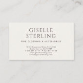 Carte De Visite Luxury QR Code Boutique Fashion Ivory (Devant)