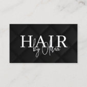 Carte De Visite Luxury QR Code Hair Stylist Black Quilted Fabric (Devant)
