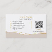 Carte De Visite Luxury QR code Lash Technician (Dos)
