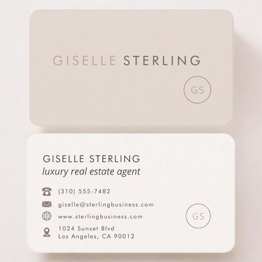 Carte De Visite Luxury Real Estate Agent Feminine Professional 