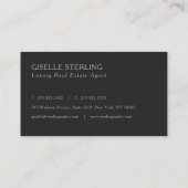 Carte De Visite Luxury Real Estate Agent Monogram Professional (Dos)