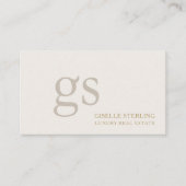 Carte De Visite Luxury Real Estate Agent Monogram Professional (Devant)