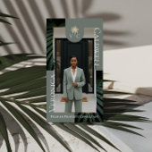 Carte De Visite Luxury Real Estate Firm Palm Tree Monogram Photo