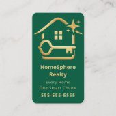 Carte De Visite Luxury Realtor Real Estate Agent Broker Green (Devant)