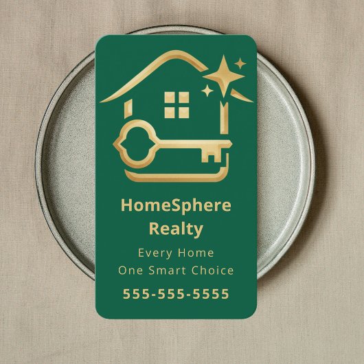 Carte De Visite Luxury Realtor Real Estate Agent Broker Green