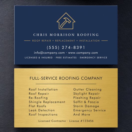 Carte De Visite Luxury Roofing Roofer Company Business Card