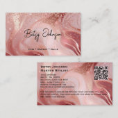 Carte De Visite Luxury Rose Gold and Glitter Marbled (Devant / Derrière)