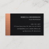 Carte De Visite Luxury Rose Gold Bar & Black Leather Monogram (Dos)
