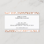 Carte De Visite Luxury Rose Gold CPA Minimal (Dos)
