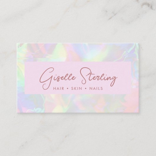 Carte De Visite Luxury Rose Gold Opal QR Code Professional (Devant)