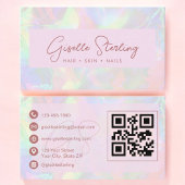 Carte De Visite Luxury Rose Gold Opal QR Code Professional