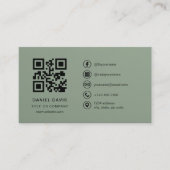 Carte De Visite Luxury Sage Green Company Logo QR Code  (Devant)