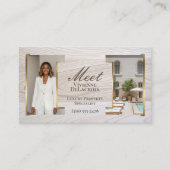 Carte De Visite Luxury Script Real Estate Agent Professional Photo (Devant)