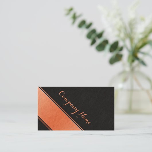 Carte De Visite Luxury shimmering orange structured black design (Debout devant)