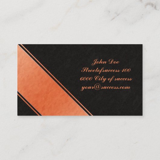 Carte De Visite Luxury shimmering orange structured black design (Dos)