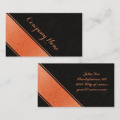 Carte De Visite Luxury shimmering orange structured black design (Devant / Derrière)